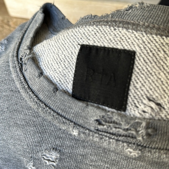 RtA sweatshirt features a crew neckline w/ distressing and a relaxed fit. Size S - Picture 7 of 9